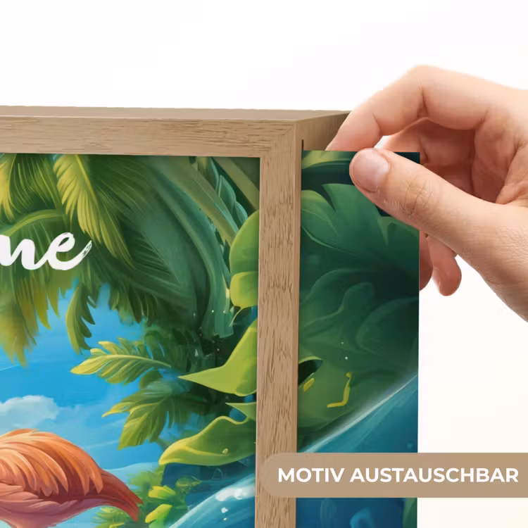 Schildpad - Flamingo - Tropisch - Oceaan Light Box met batterij (Wandlamp kind) middel -USP_websiteprintDE