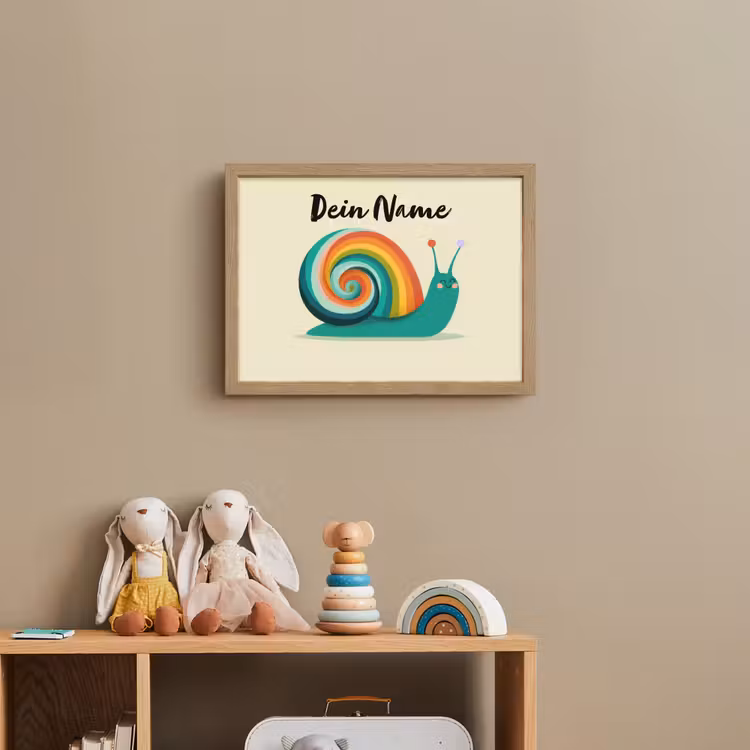 Slak - Regenboogschild - Groen Light Box met batterij (Wandlamp kind) middel -sfeer2_kind
