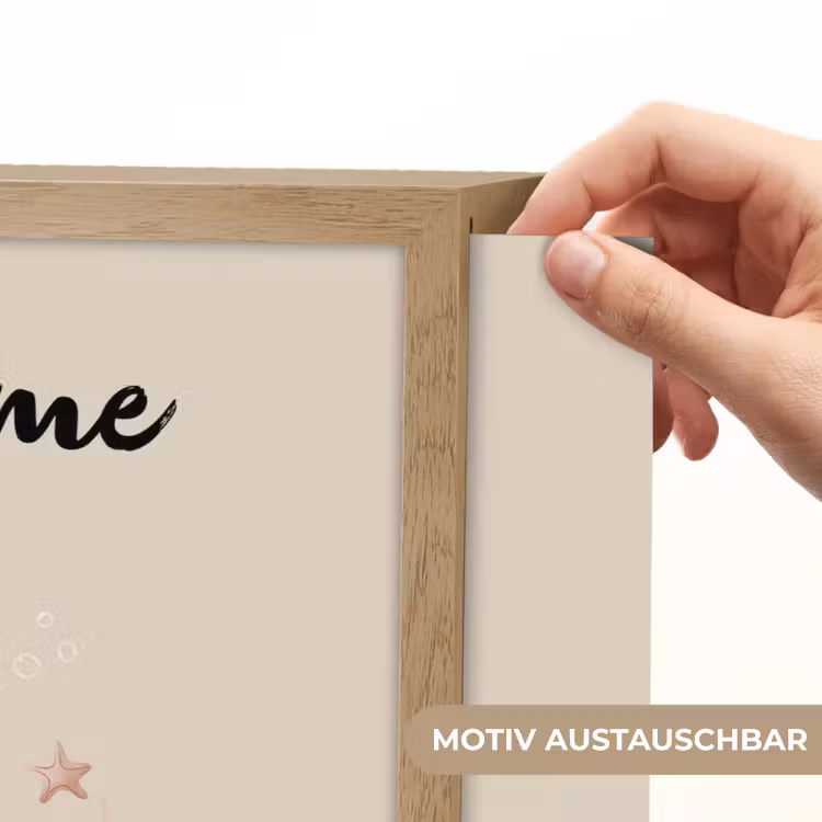 Zeepaardje - Zeewier - Beige Light Box met batterij (Wandlamp kind) middel -USP_websiteprintDE