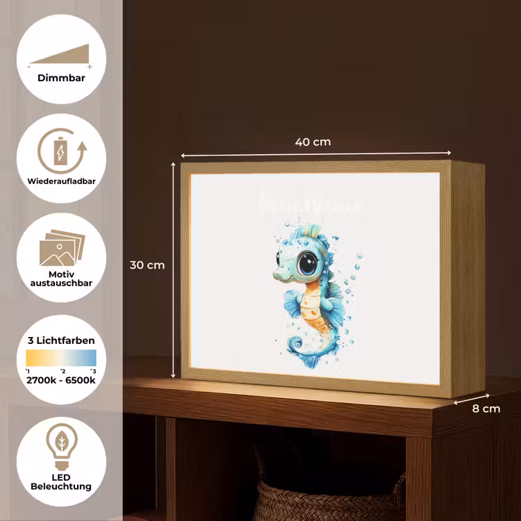 Zeepaardje - Spetters - Blauw Light Box met batterij (Wandlamp kind) middel -USP_websiteoverzichtDE
