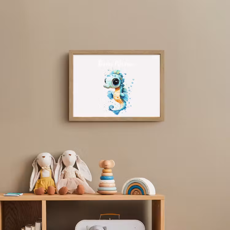 Zeepaardje - Spetters - Blauw Light Box met batterij (Wandlamp kind) middel -sfeer2_kind