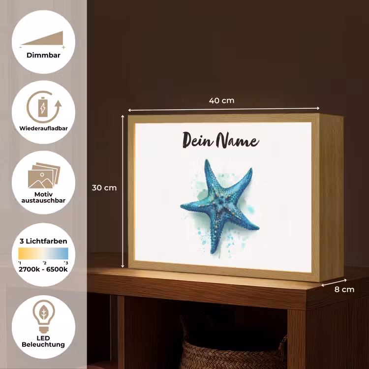 Zeester - Blauw - Spetters Light Box met batterij (Wandlamp kind) middel -USP_websiteoverzichtDE