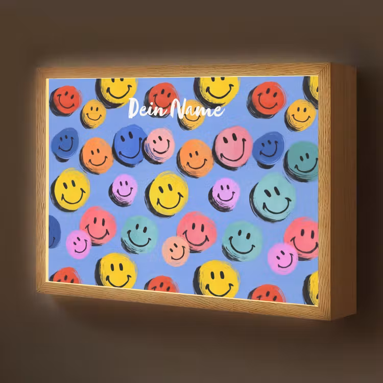 Smileys - Kleurrijk Light Box met batterij (Wandlamp kind) middel -z3d_website