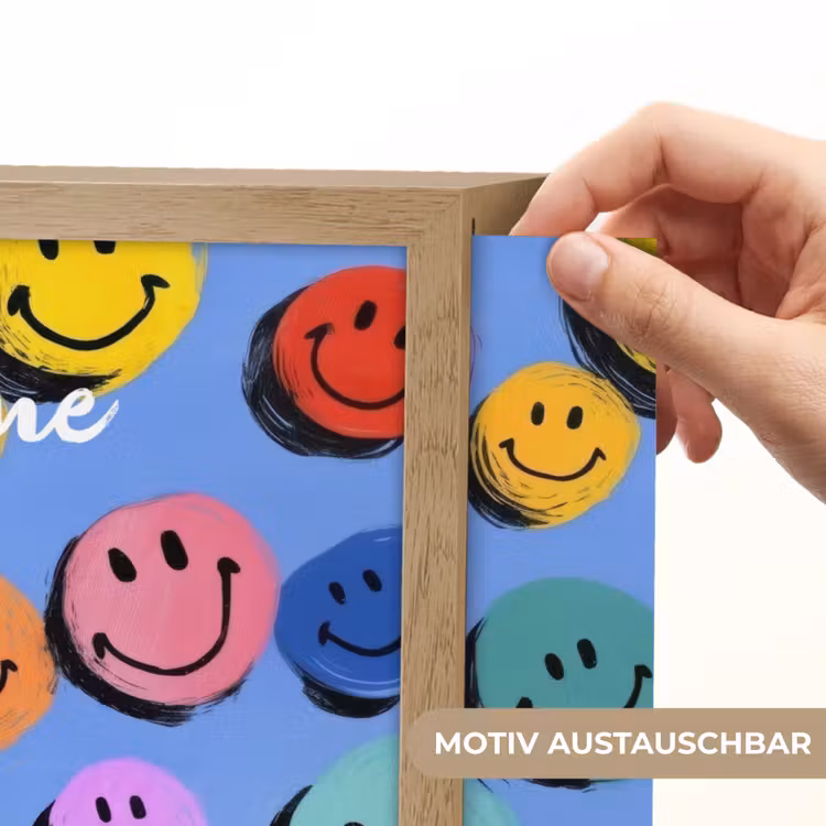 Smileys - Kleurrijk Light Box met batterij (Wandlamp kind) middel -USP_websiteprintDE