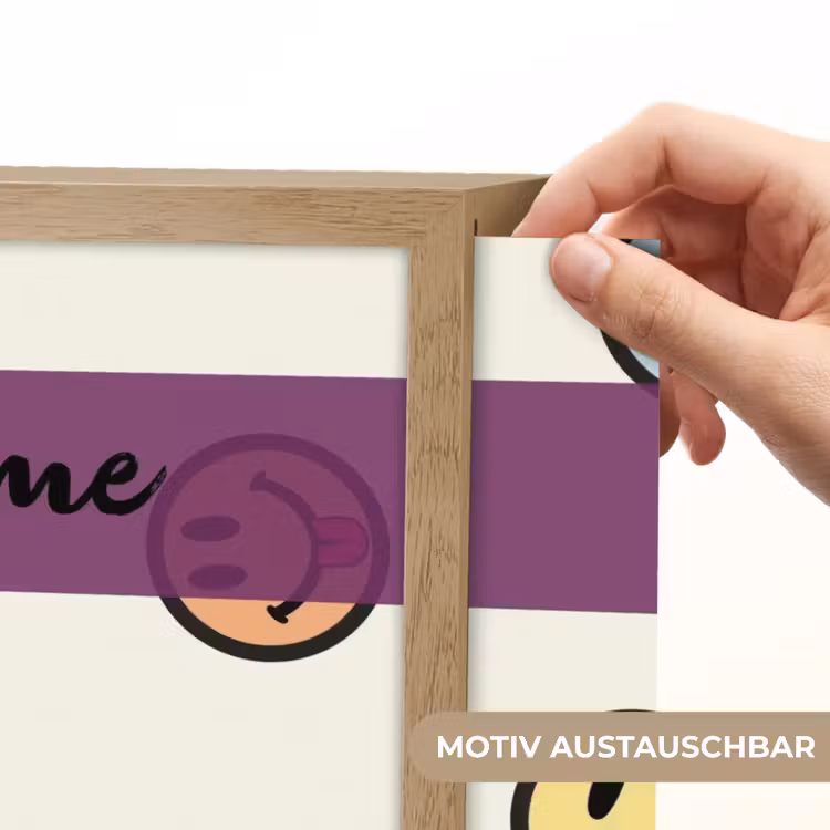 Smileys - Kleurrijk - Grappig Light Box met batterij (Wandlamp kind) middel -USP_websiteprintDE