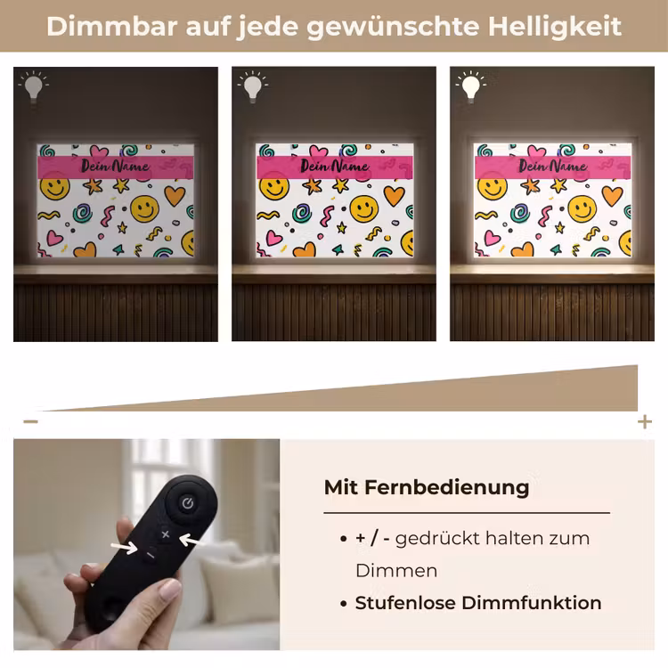 Smileys - Pictogrammen - Kleurrijk Light Box met batterij (Wandlamp kind) middel -USP_dimbaarDE