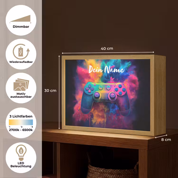 Game - Controller - Kleurrijk - Explosie Light Box met batterij (Wandlamp kind) middel -USP_websiteoverzichtDE