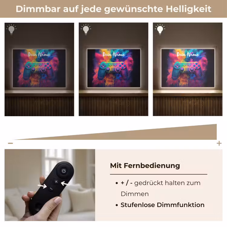 Game - Controller - Kleurrijk - Explosie Light Box met batterij (Wandlamp kind) middel -USP_dimbaarDE