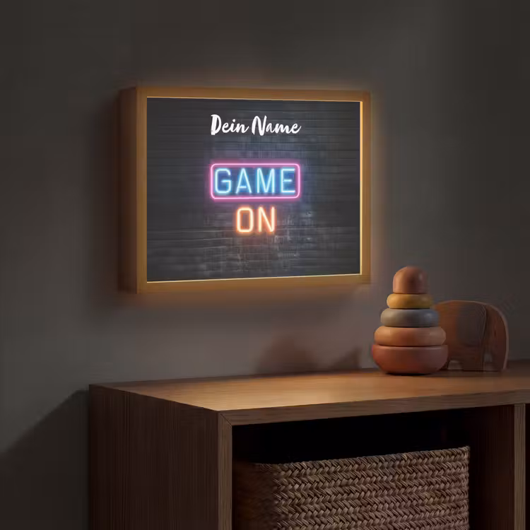 Game - Neon - Muur Light Box met batterij (Wandlamp kind) middel -sfeer5_kind