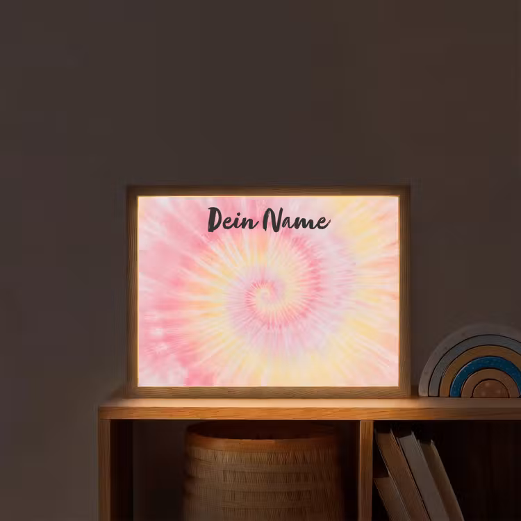 Spiraal - Pastel - Roze Light Box met batterij (Wandlamp kind) middel -sfeer1_kind