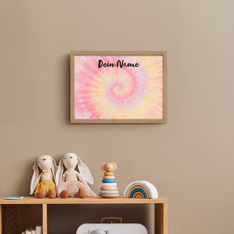 Spiraal - Pastel - Roze Light Box met batterij (Wandlamp kind) middel -sfeer2_kind