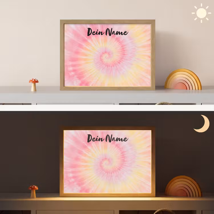 Spiraal - Pastel - Roze Light Box met batterij (Wandlamp kind) middel -sfeer3_kind