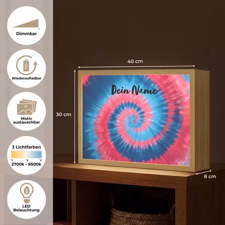 Spiraal - Roze - Blauw Light Box met batterij (Wandlamp kind) middel -USP_websiteoverzichtDE