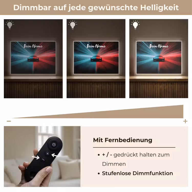 Sportauto - Blauw - Neon - Stad Light Box met batterij (Wandlamp kind) middel -USP_dimbaarDE