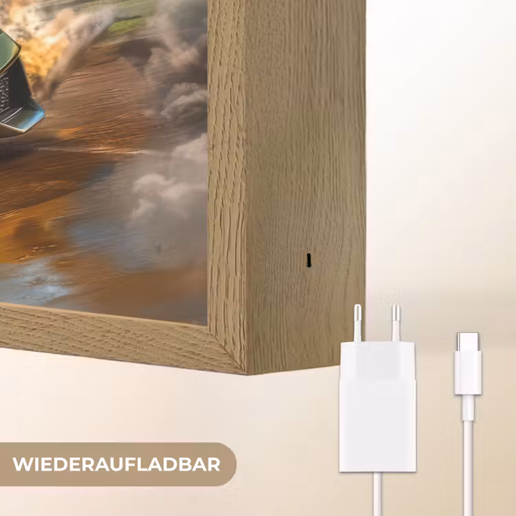 Sportwagen - Groen - Voetbal Light Box met batterij (Wandlamp kind) middel -USP_websiteoplaadbaarDE