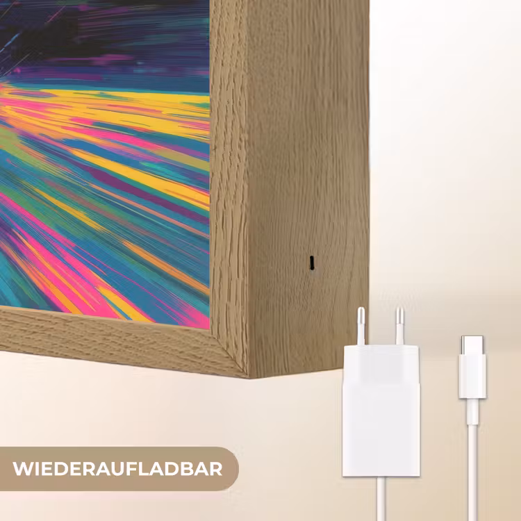 Sportauto - Groen - Verfstrepen - Kleuren Light Box met batterij (Wandlamp kind) middel -USP_websiteoplaadbaarDE