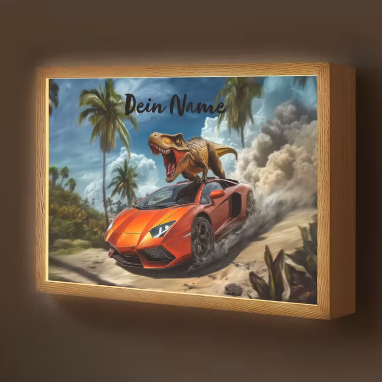 Sportauto - Rood - Dino Light Box met batterij (Wandlamp kind) middel -z3d_website
