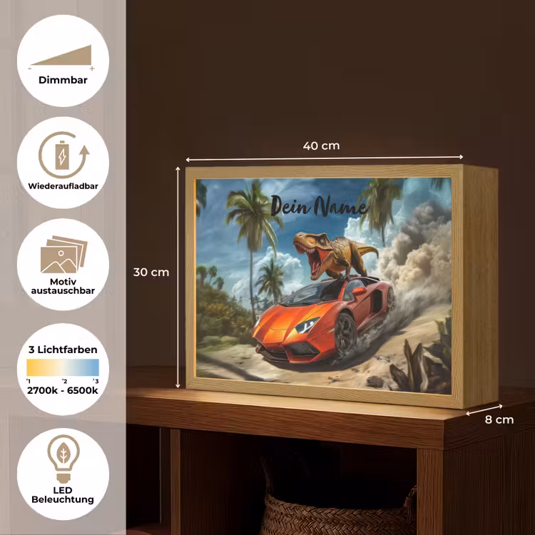 Sportauto - Rood - Dino Light Box met batterij (Wandlamp kind) middel -USP_websiteoverzichtDE