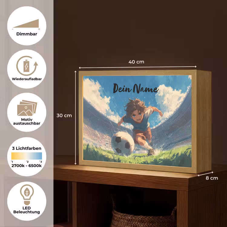 Stadion - Voetbal - Jongen Light Box met batterij (Wandlamp kind) middel -USP_websiteoverzichtDE