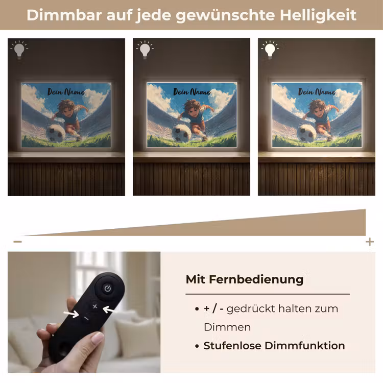 Stadion - Voetbal - Jongen Light Box met batterij (Wandlamp kind) middel -USP_dimbaarDE