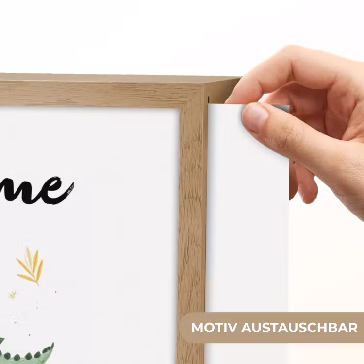 Stegosaurus - Sterren - Bladeren - Minimalistisch Light Box met batterij (Wandlamp kind) middel -USP_websiteprintDE