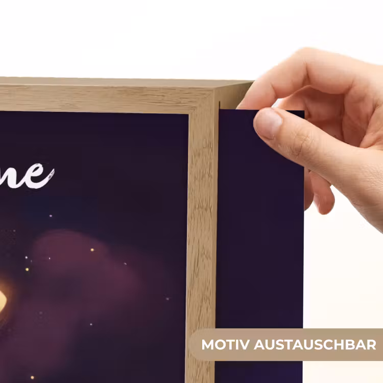 Ster - Gezichtje - Lichtgevend Light Box met batterij (Wandlamp kind) middel -USP_websiteprintDE
