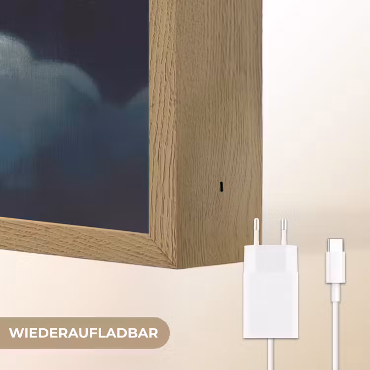 Ster - Gezichtje - Nacht - Wolken Light Box met batterij (Wandlamp kind) middel -USP_websiteoplaadbaarDE