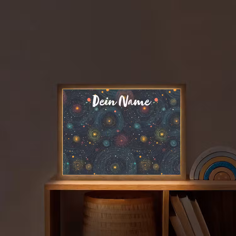 Sterren - Kleurrijk - Lichtgevende kernen Light Box met batterij (Wandlamp kind) middel -sfeer1_kind
