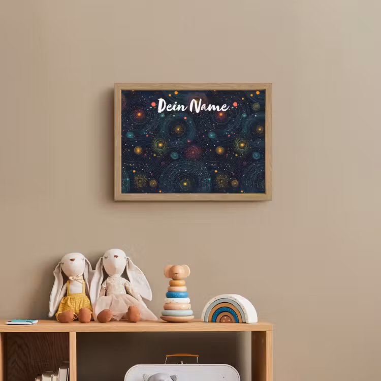 Sterren - Kleurrijk - Lichtgevende kernen Light Box met batterij (Wandlamp kind) middel -sfeer2_kind