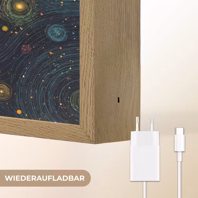 Sterren - Kleurrijk - Lichtgevende kernen Light Box met batterij (Wandlamp kind) middel -USP_websiteoplaadbaarDE