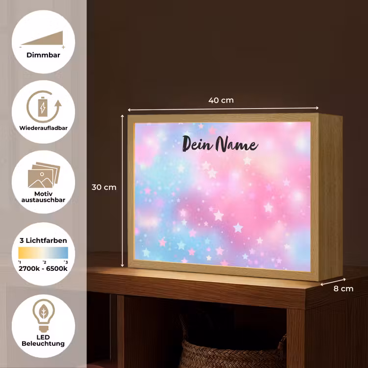 Sterren - Kleuren - Magie Light Box met batterij (Wandlamp kind) middel -USP_websiteoverzichtDE
