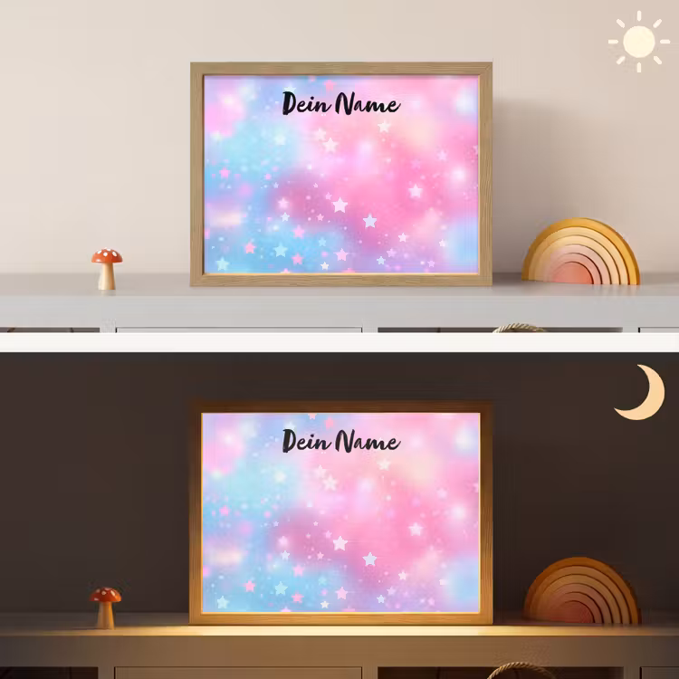 Sterren - Kleuren - Magie Light Box met batterij (Wandlamp kind) middel -sfeer3_kind