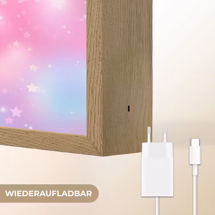 Sterren - Kleuren - Magie Light Box met batterij (Wandlamp kind) middel -USP_websiteoplaadbaarDE