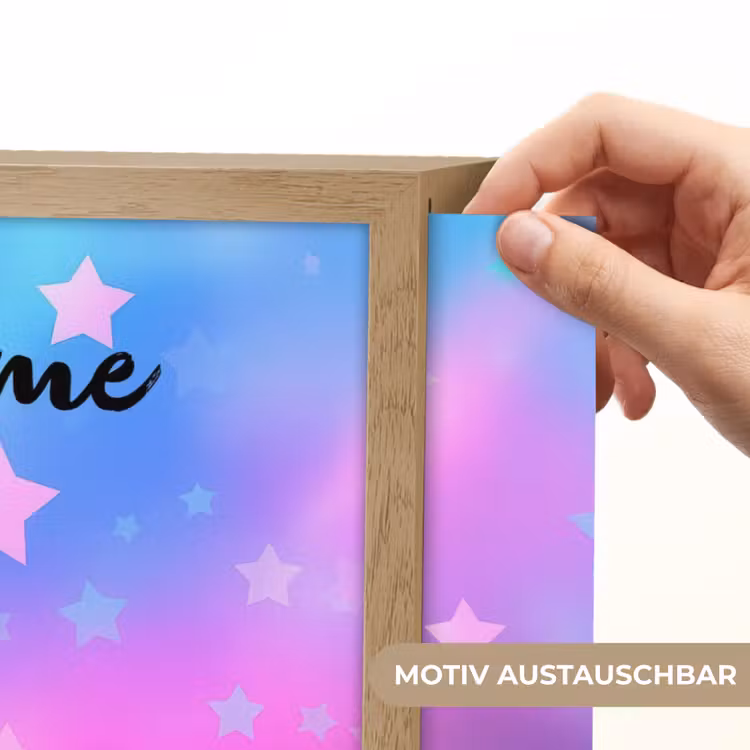 Sterren - Roze - Blauw Light Box met batterij (Wandlamp kind) middel -USP_websiteprintDE
