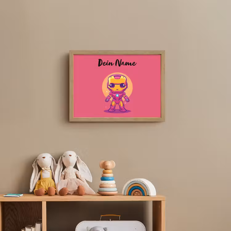 Superheld - Jongens - Rood - Paars Light Box met batterij (Wandlamp kind) middel -sfeer2_kind