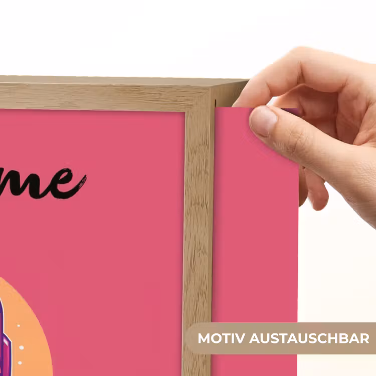 Superheld - Jongens - Rood - Paars Light Box met batterij (Wandlamp kind) middel -USP_websiteprintDE