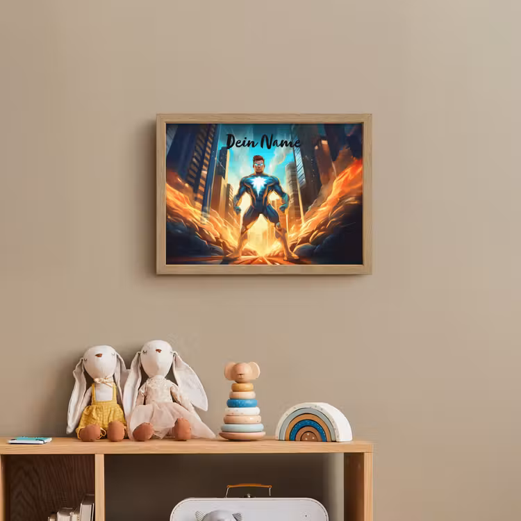 Superhelden - Kinderen - Jongens Light Box met batterij (Wandlamp kind) middel -sfeer2_kind