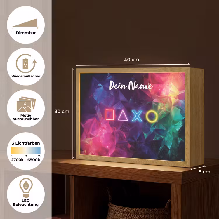 Symbolen - Game - Kleurrijk Light Box met batterij (Wandlamp kind) middel -USP_websiteoverzichtDE