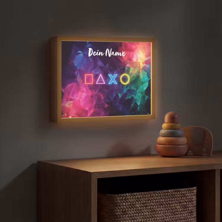 Symbolen - Game - Kleurrijk Light Box met batterij (Wandlamp kind) middel -sfeer5_kind