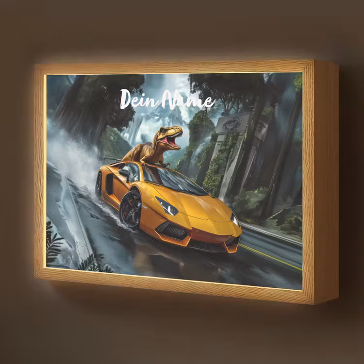 T-Rex - Auto - Regenwoud Light Box met batterij (Wandlamp kind) middel -z3d_website