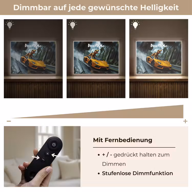 T-Rex - Auto - Regenwoud Light Box met batterij (Wandlamp kind) middel -USP_dimbaarDE