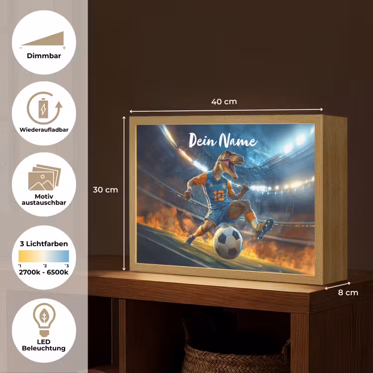 T-Rex - Voetbal - Stadion Light Box met batterij (Wandlamp kind) middel -USP_websiteoverzichtDE