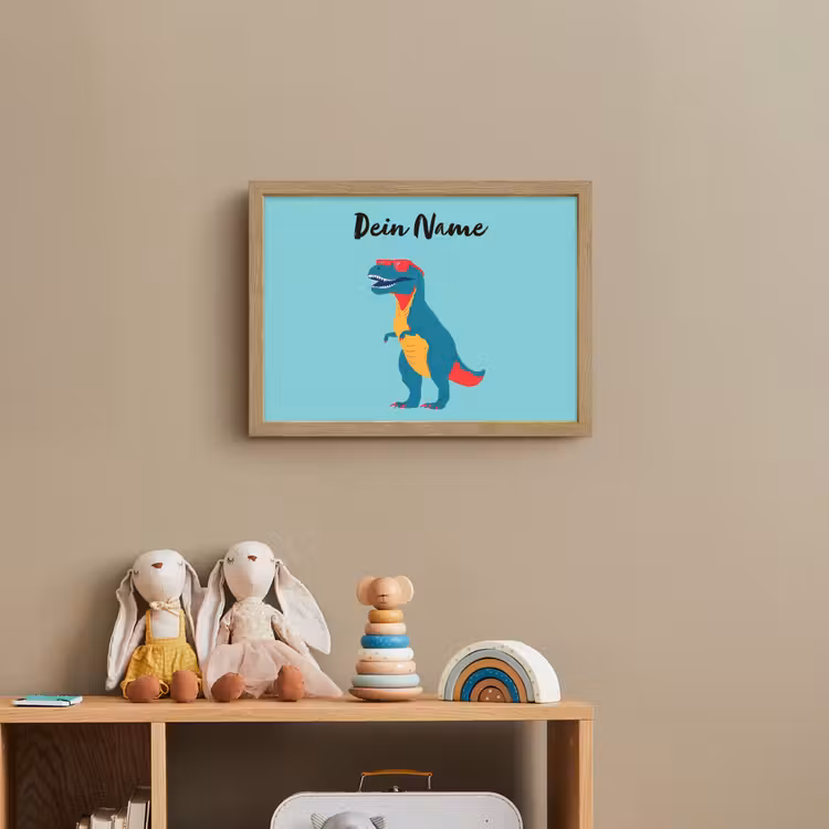 T-Rex - Zonnebril - Blauw - Glimlach Light Box met batterij (Wandlamp kind) middel -sfeer2_kind