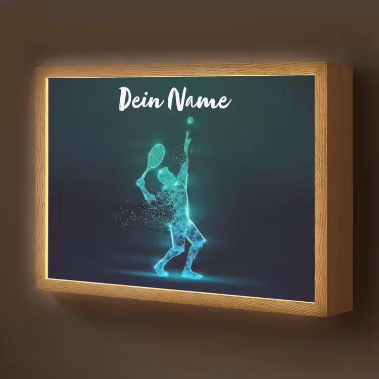 Tennis - Futuristisch - Sport - Neon Light Box met batterij (Wandlamp kind) middel -z3d_website
