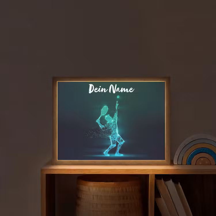 Tennis - Futuristisch - Sport - Neon Light Box met batterij (Wandlamp kind) middel -sfeer1_kind