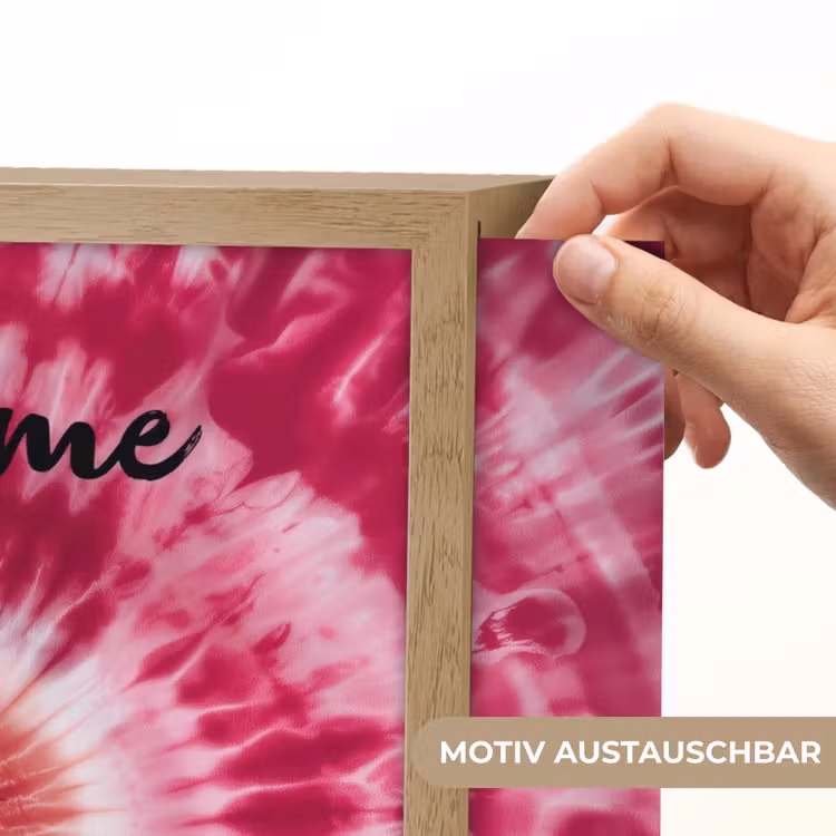 Tie Dye - Hartvorm - Roze Light Box met batterij (Wandlamp kind) middel -USP_websiteprintDE