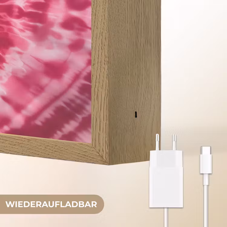 Tie Dye - Hartvorm - Roze Light Box met batterij (Wandlamp kind) middel -USP_websiteoplaadbaarDE