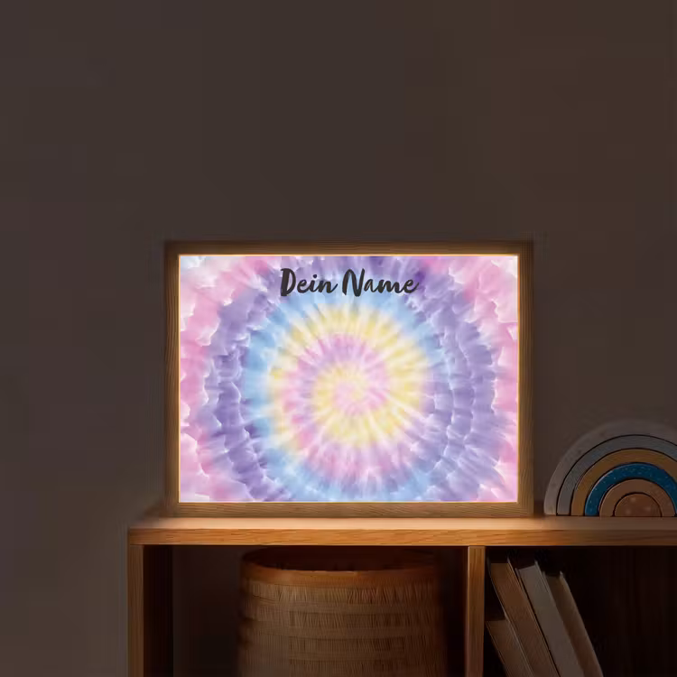 Tie Dye - Klassiek - Pasteltinten Light Box met batterij (Wandlamp kind) middel -sfeer1_kind
