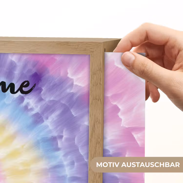 Tie Dye - Klassiek - Pasteltinten Light Box met batterij (Wandlamp kind) middel -USP_websiteprintDE