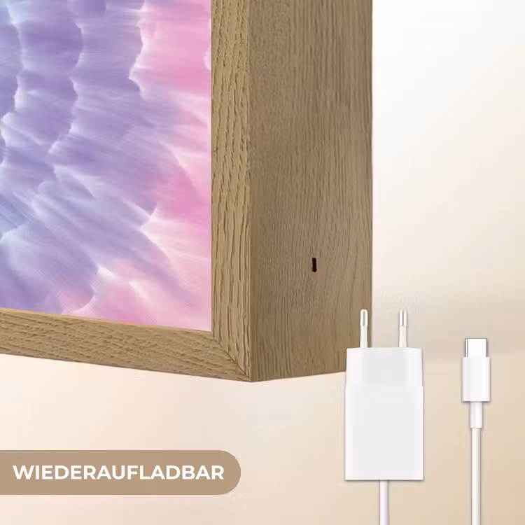 Tie Dye - Klassiek - Pasteltinten Light Box met batterij (Wandlamp kind) middel -USP_websiteoplaadbaarDE